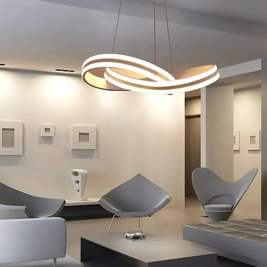 A LED -vágy felfüggesztve a végtelen hurok 120W távirányítóval, hideg/forró/semleges fény, instabil, fehér, állítható magasság