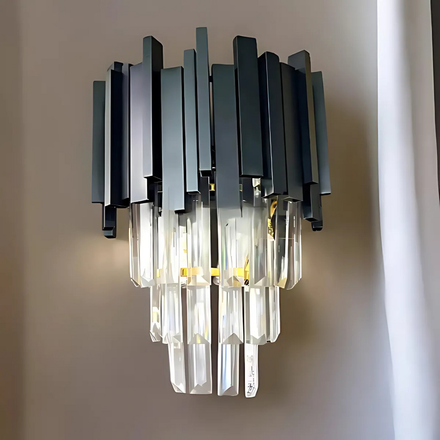 Vigyen fel Crystal Blois piccolo csillárot, 2xe14, fekete
