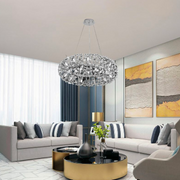 Chandelier Crystal Segovia Magno 5x E14, 60cm diameter, glossy silver, adjustable height