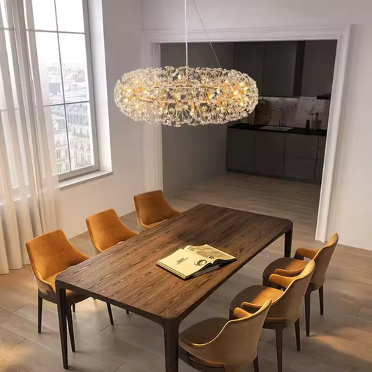 Crystal Chandelier perc 12x G9, 60 cm átmérőjű, fényes arany, állítható magasság