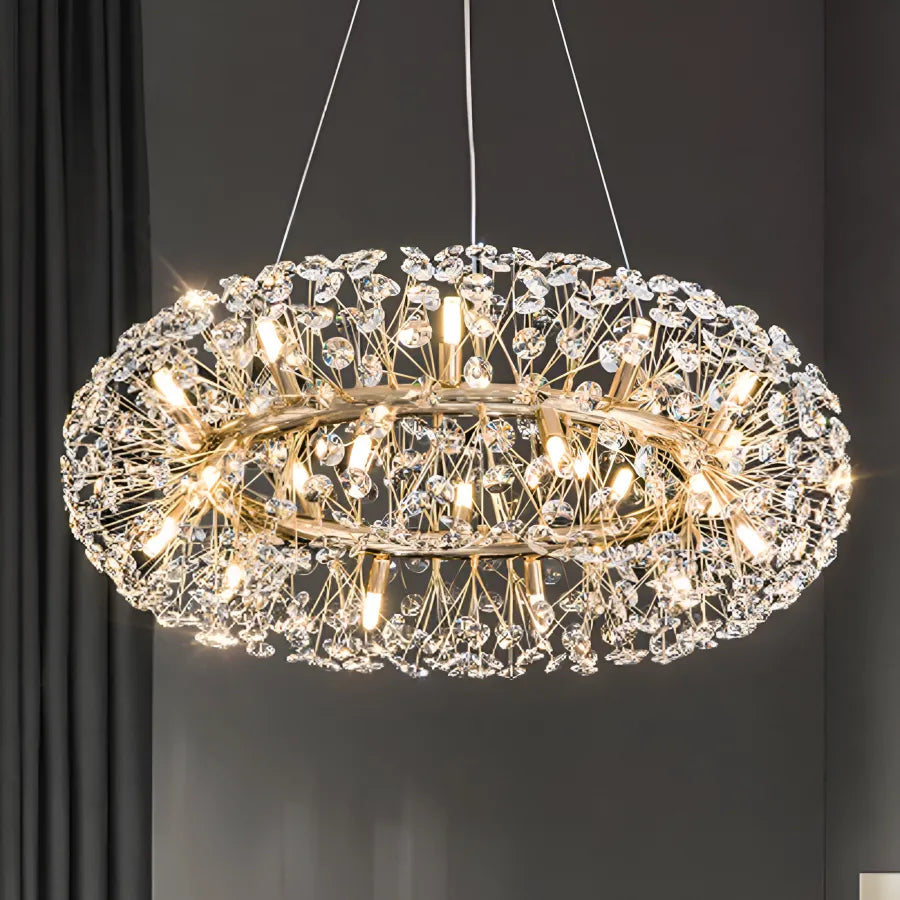 Crystal Chandelier perc 12x G9, 60 cm átmérőjű, fényes arany, állítható magasság