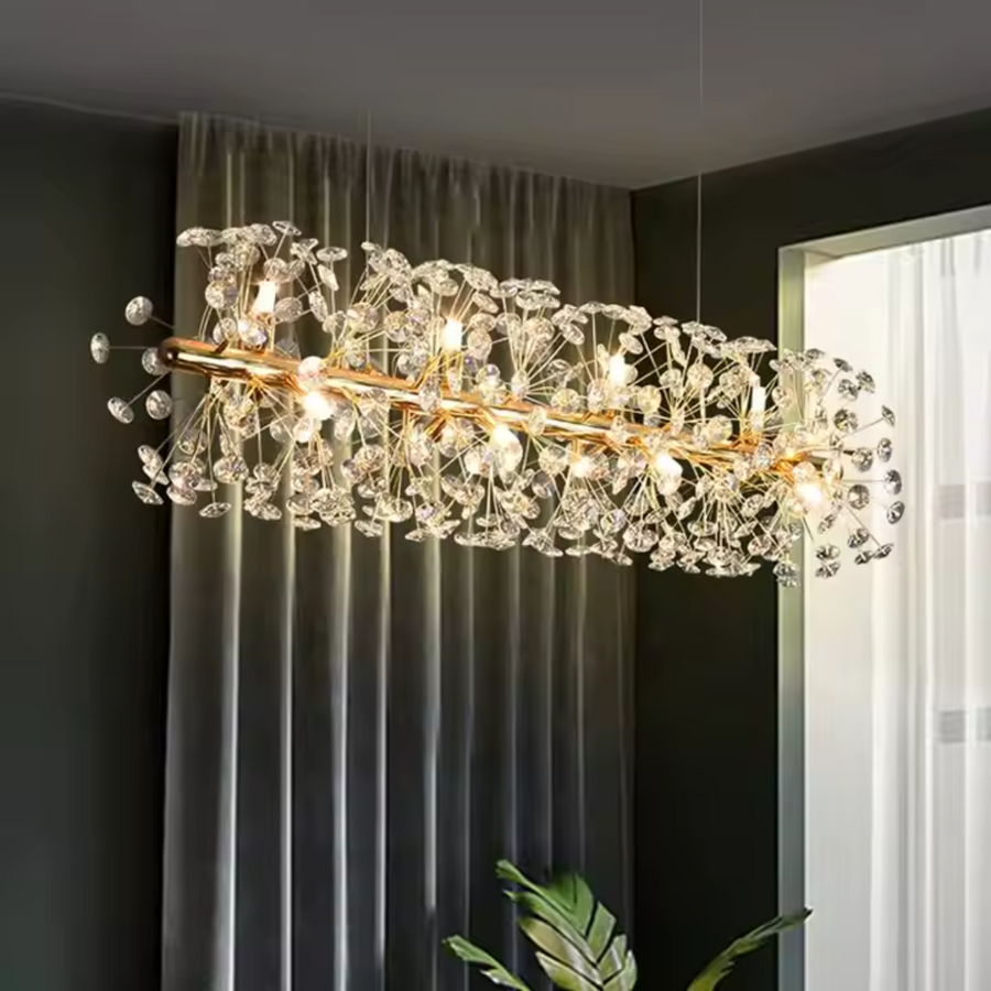 Crystal Chandelier Minuet 9x G9, 70 cm hosszúság, fényes arany, állítható magasság