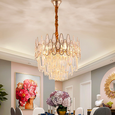 Crystal Chandelier Alhambra Noble 5X E14, 40 cm átmérőjű, fényes arany, állítható magasság