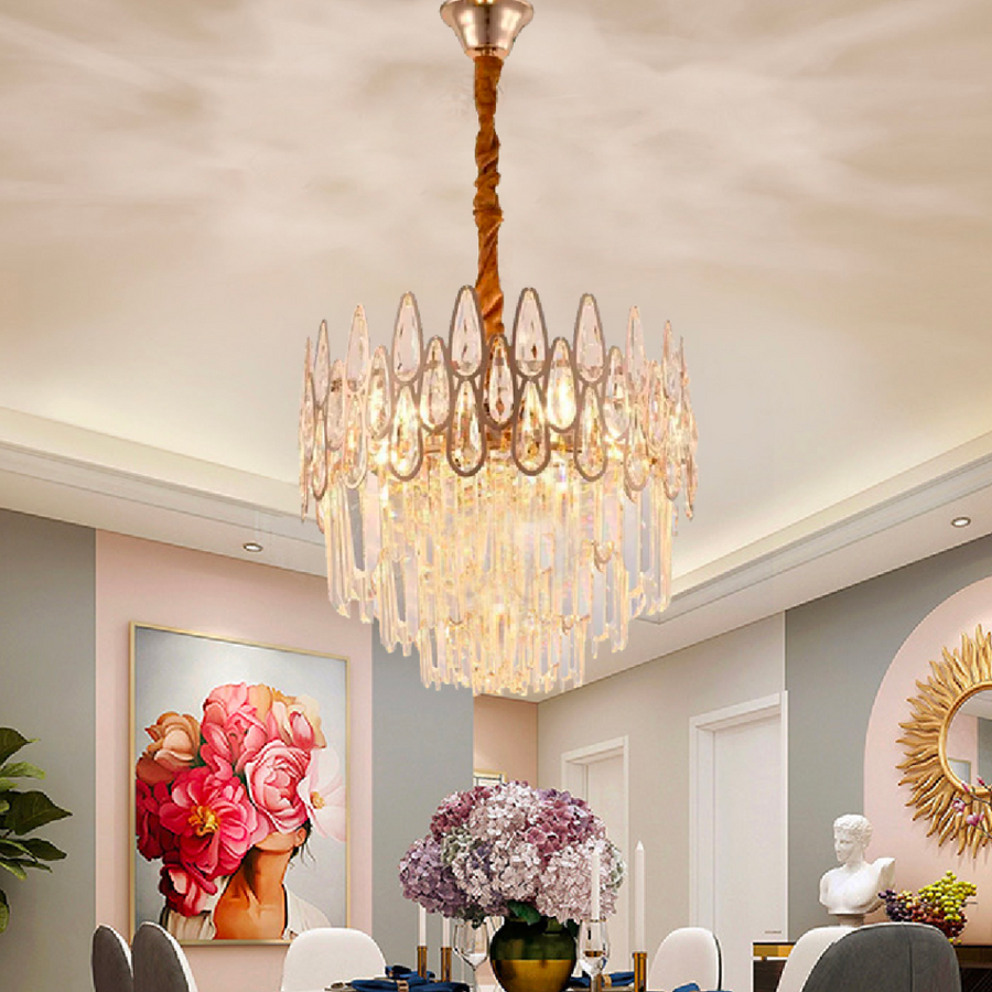 Crystal Chandelier Alhambra Petito 3X E14, 30 cm átmérőjű, fényes arany, állítható magasság