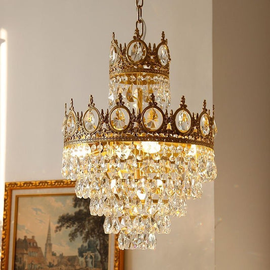 Crystal Chandelier Royal Petito, 3XE14, 25 cm átmérőjű, fényes arany, állítható magasság