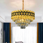 Crystal Chandelier Pierrefonds nemes 6xe14, 40 cm átmérőjű, fényes arany, állítható magasság