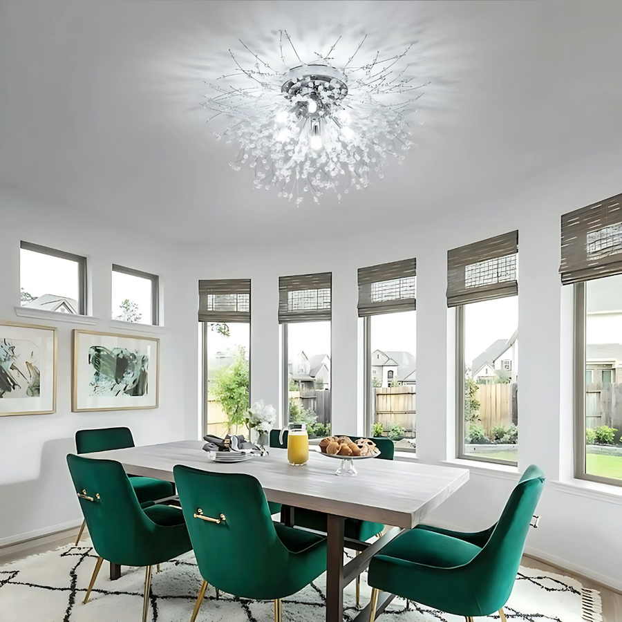 Crystal Chandelier Rondo Vivace, 5x G9, 40 cm átmérőjű, fényes ezüst