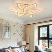 LED -csillár Lotus távirányítóval, 110W, 9 szirom, hideg/forró/semleges fény, instabil, fehér