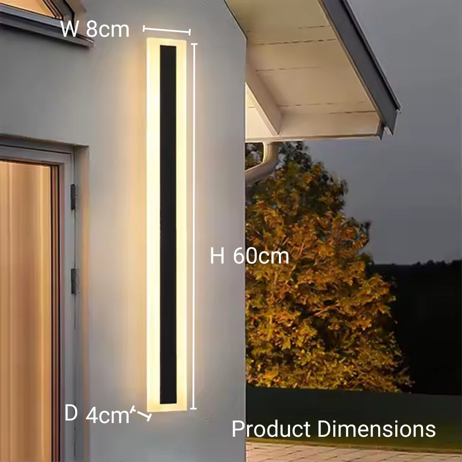 Vigyen fel mack külső LED -t, 60 cm hosszúságot, 8W, IP65, fém, lineáris, fekete