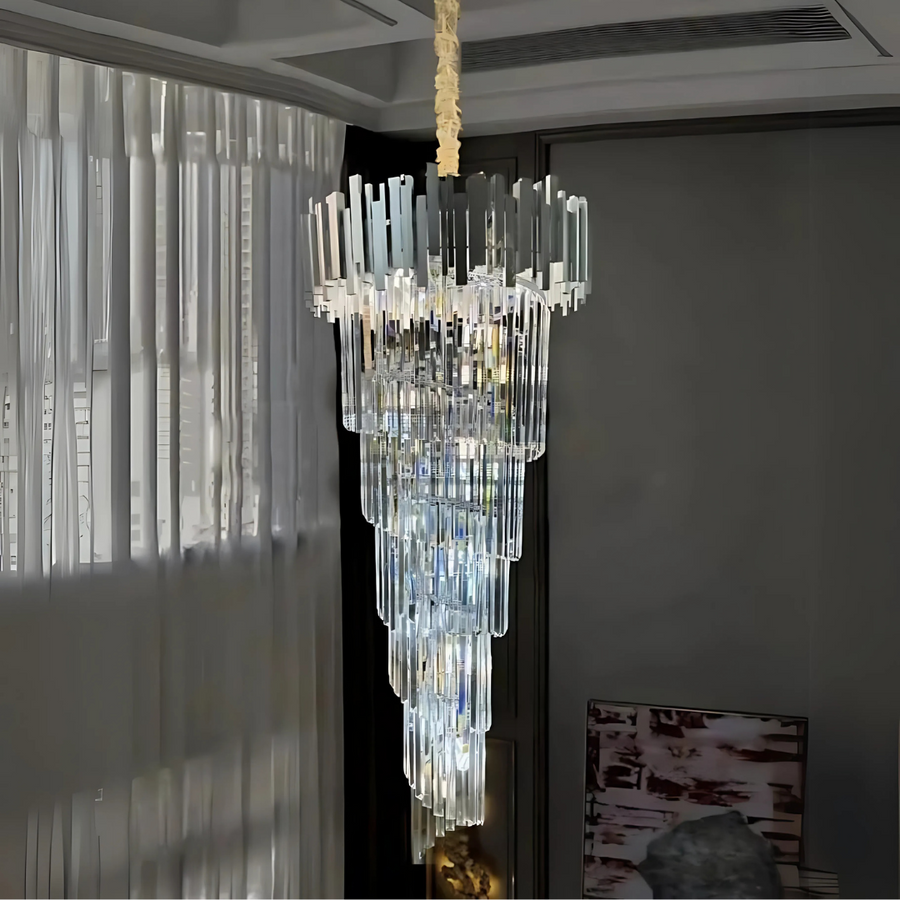 Crystal Chandelier Blois Ascendere E14, 60 cm átmérőjű, ezüst, állítható magasság