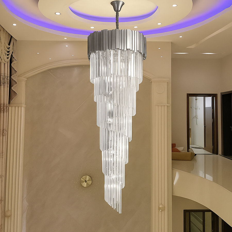 Crystal Chandelier Blois Ascendere E14, 60 cm átmérőjű, ezüst, állítható magasság