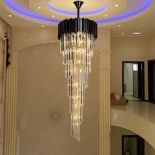 Crystal Chandelier Blois Ascendere, 28xe14, 60 cm átmérőjű, fekete, állítható magasság