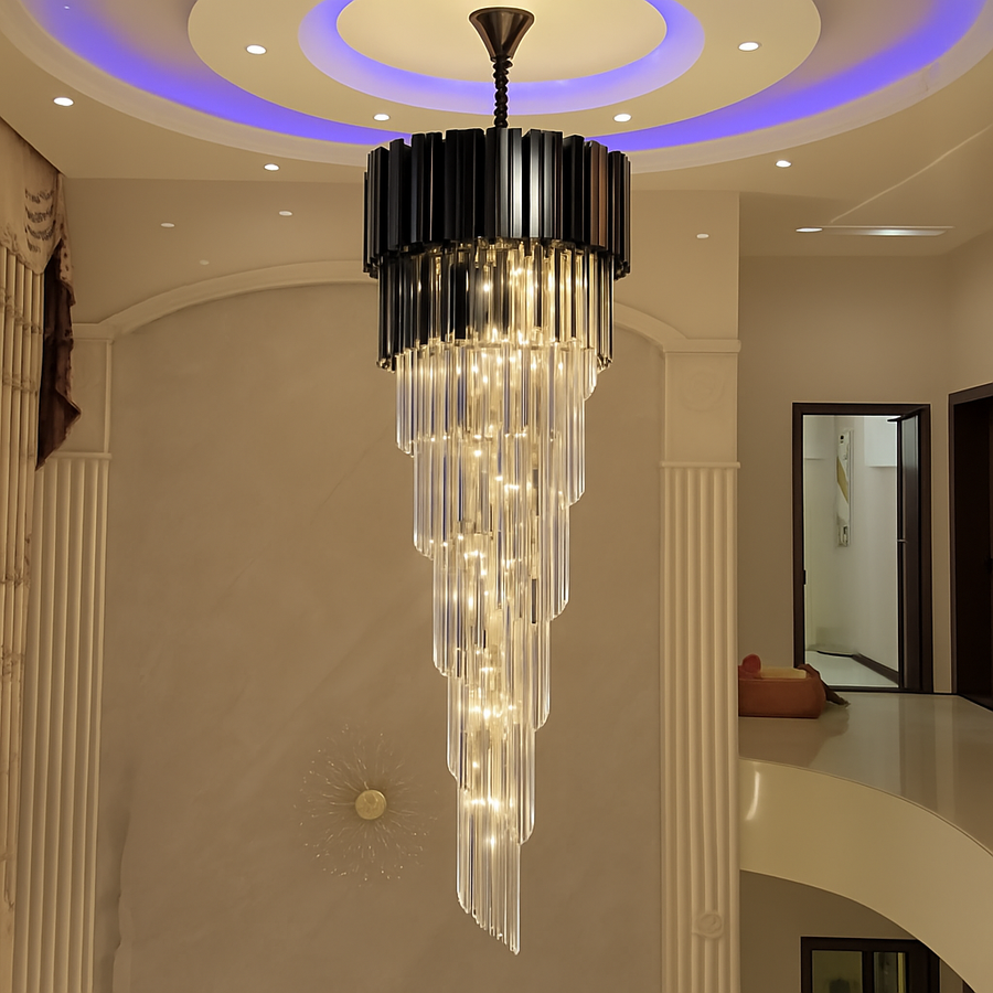 Crystal Chandelier Blois Ascendere, 28xe14, 60 cm átmérőjű, fekete, állítható magasság