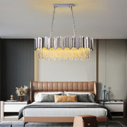 Crystal Chandelier Blois regalis 10xe14, 80 cm átmérőjű, ezüst, állítható magasság