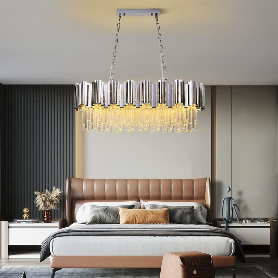 Crystal Chandelier Blois regalis 10xe14, 80 cm átmérőjű, ezüst, állítható magasság