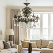 Crystal Chandelier Sanssoci Magno, 8xe14, 65 cm átmérőjű, antik sárgaréz