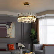 Giuseppe LED -csillár távirányítóval, 95W, Davil, 80 cm átmérőjű, arany