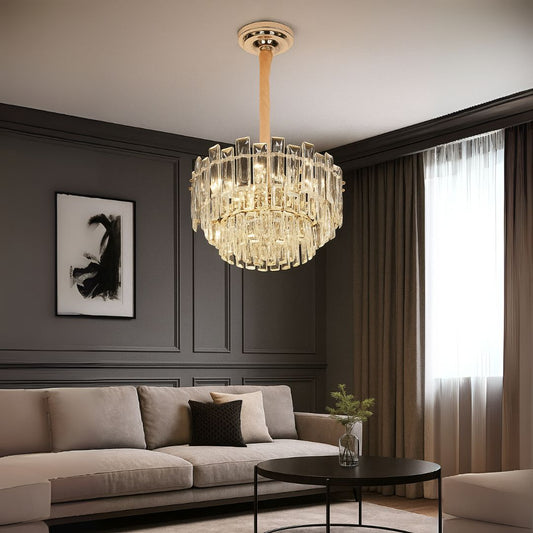 Crystal Chandelier Fontainebleau Eleganza, 9x E14, 45 cm átmérőjű, arany, állítható magasság