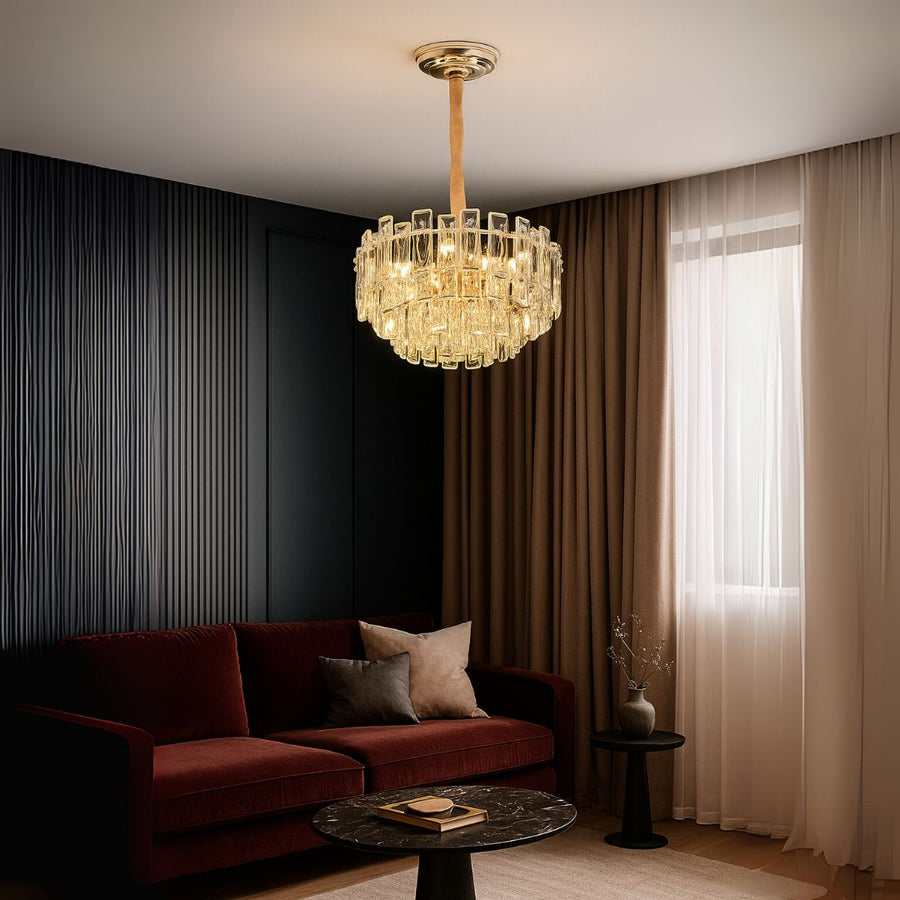 Crystal Chandelier Fontainebleau Eleganza, 9x E14, 45 cm átmérőjű, arany, állítható magasság