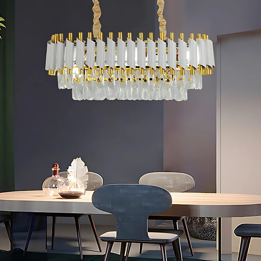 Crystal Chandelier Versailles regalis, 80 cm átmérőjű, 10xe14, fehér, állítható magasság