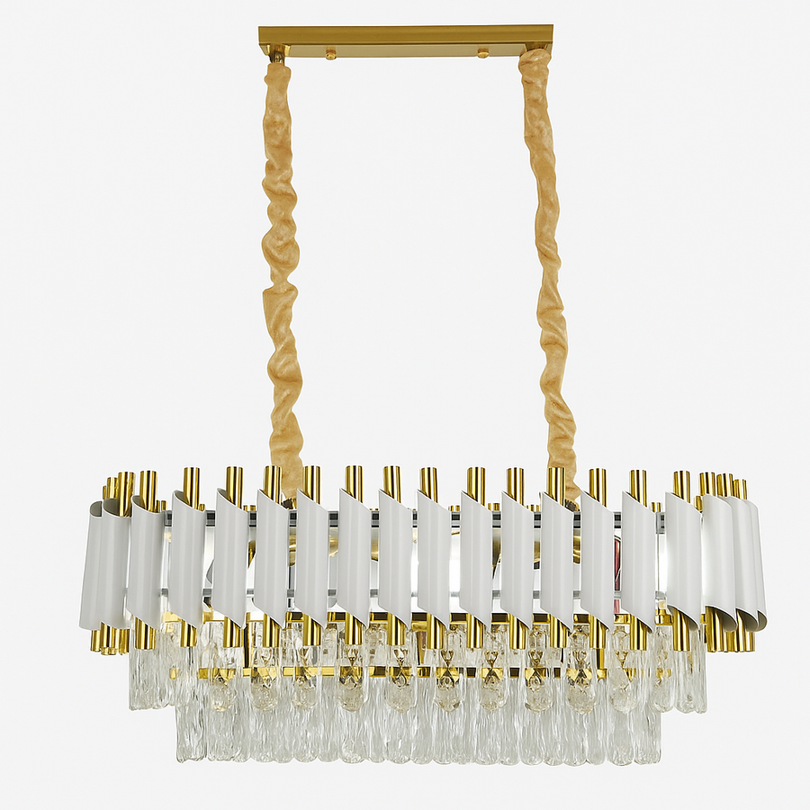 Crystal Chandelier Versailles regalis, 80 cm átmérőjű, 10xe14, fehér, állítható magasság