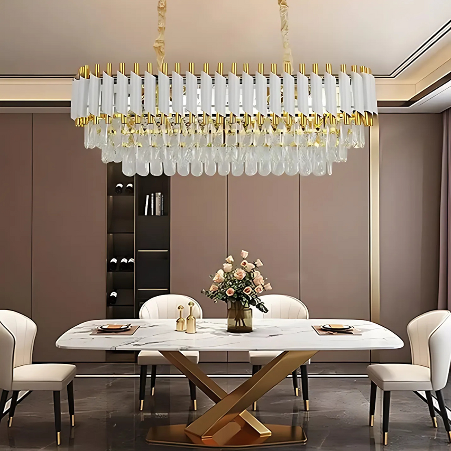 Crystal Chandelier Versailles regalis, 80 cm átmérőjű, 10xe14, fehér, állítható magasság