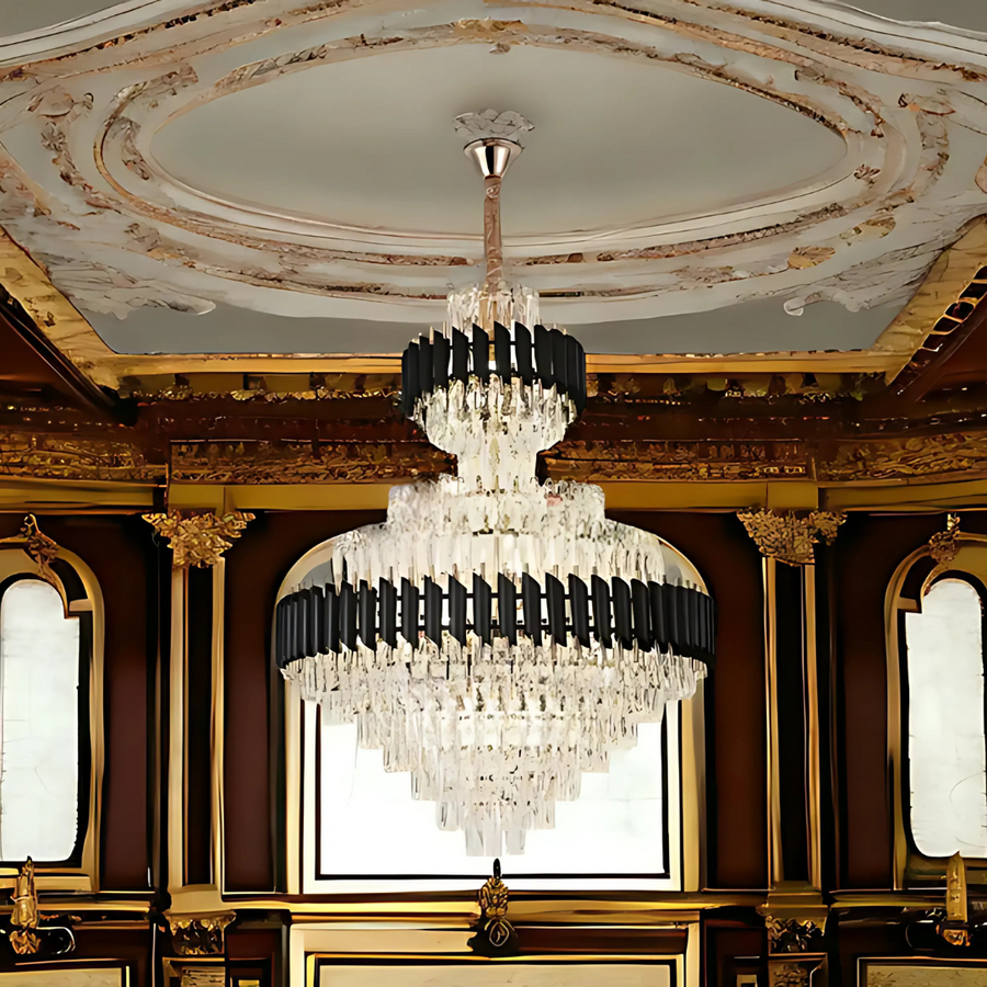Crystal Chandelier Versailles Supremo Real E14, 80 cm x 110 cm, fényes és fekete arany, állítható magasság