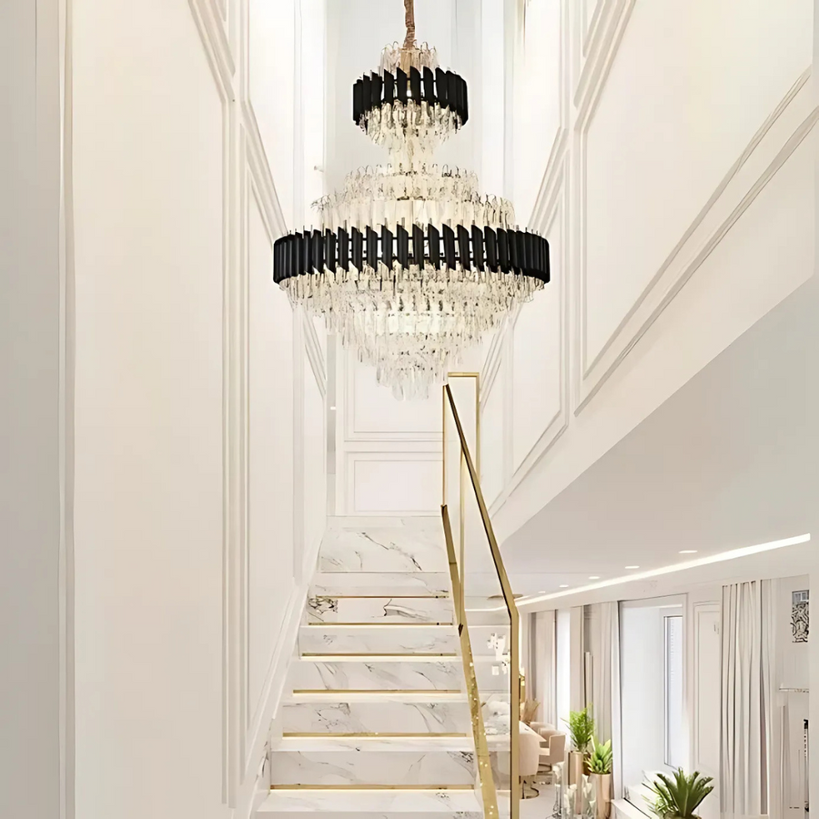 Crystal Chandelier Versailles Supremo Real E14, 80 cm x 110 cm, fényes és fekete arany, állítható magasság