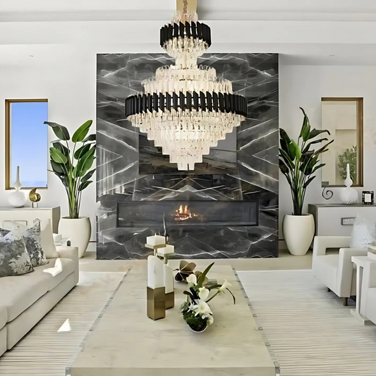 Crystal Chandelier Versailles Supremo Real E14, 80 cm x 110 cm, fényes és fekete arany, állítható magasság