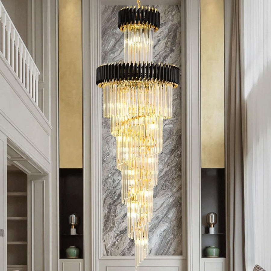 Crystal Chandelier Versailles Culmino E14, 60 cm átmérőjű, fényes és fekete arany, állítható magasság