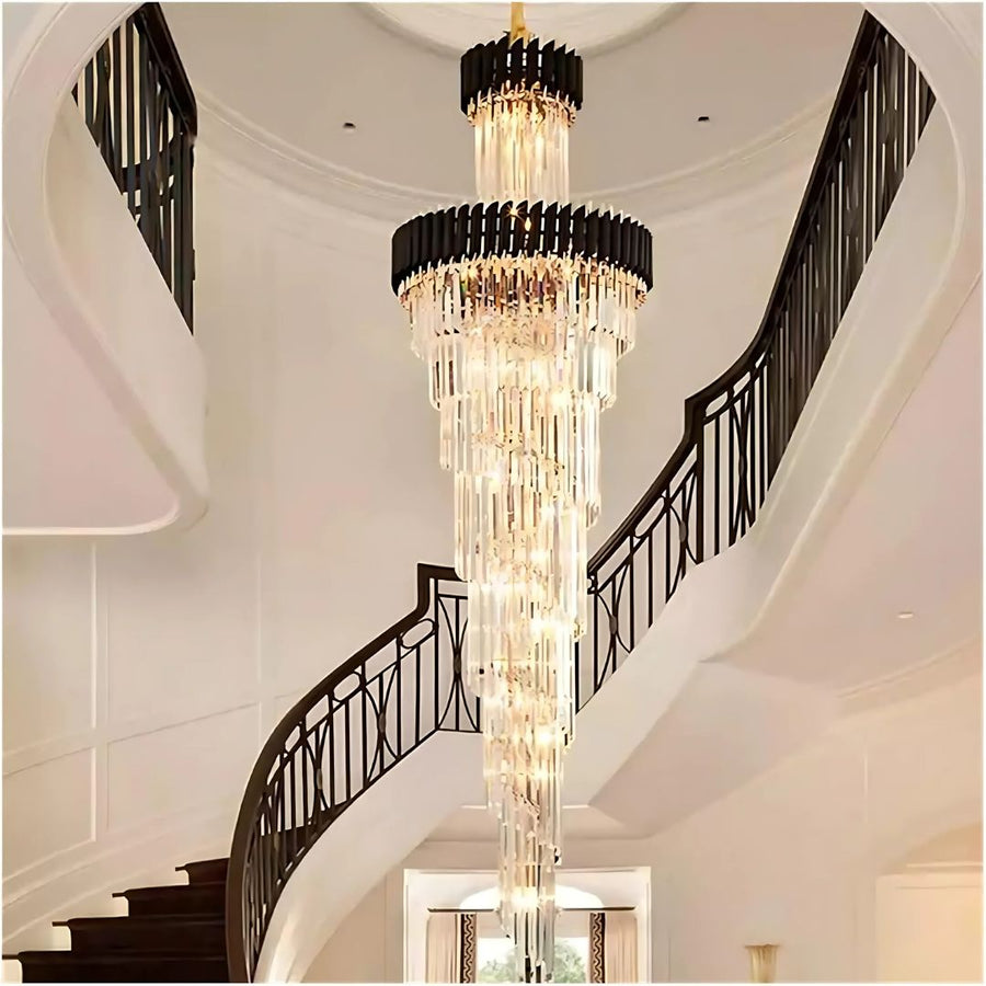 Crystal Chandelier Versailles Culmino E14, 60 cm átmérőjű, fényes és fekete arany, állítható magasság