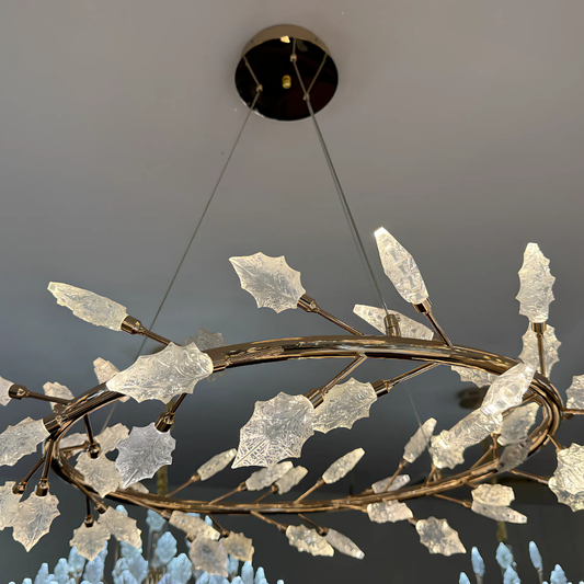 Crystal Chandelier, LED, Largo, 36W, semleges fény, 60 cm átmérőjű, arany, állítható magasság