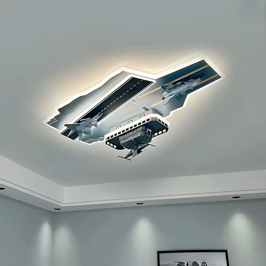 AIRCRAFT LED-csillár gyerekeknek, 128W, Hideg/Meleg/Semleges fény, Repülési Szürke Gyermekcsillárok Alapértelmezett cím Alessandro Design