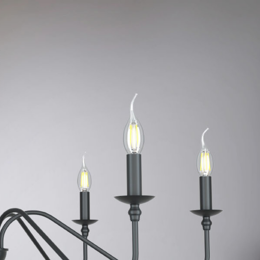 Crystal Chandelier Oliveto 6xe14, 63 cm átmérőjű, fekete, állítható magasság