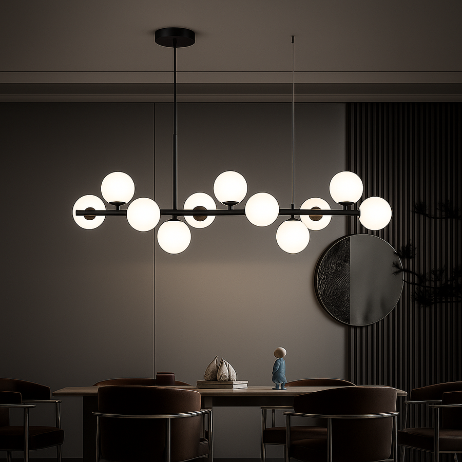 Modern tetőtéri tetőtéri pavilon vágy, 11x G9, fekete, fém, állítható magasság