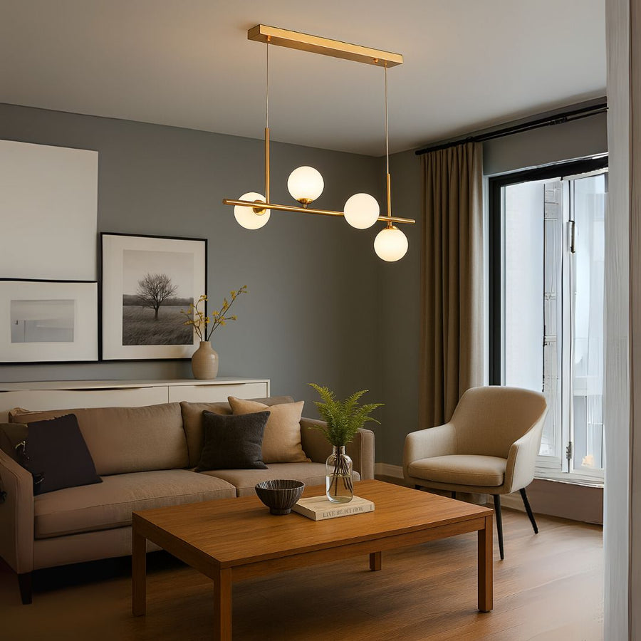 LOFT Pavilion modern izzós csillár, 4x G9, arany, fém, állítható magasságú
