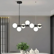 A vágy modern tetőtéri pavilon izzóval, 7x G9, fekete fehér, fém, állítható magasság