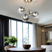 Alessandro Chandelier, 4x E27, arany, sötétszürke abbajur