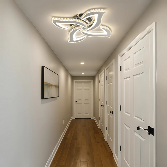 LED LED Alejandro távirányítóval, 73W, 4 virág, hideg/forró/semleges fény, króm