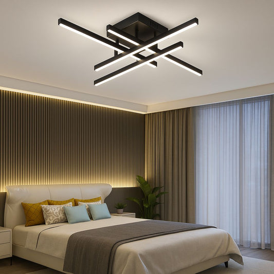 LED -csillár Aroldo távirányítóval, 43W, dimable, fekete