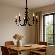 Crystal Chandelier Pearl, 5xe14, fekete, állítható magasság