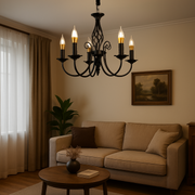 Crystal Chandelier Pearl, 5xe14, fekete, állítható magasság