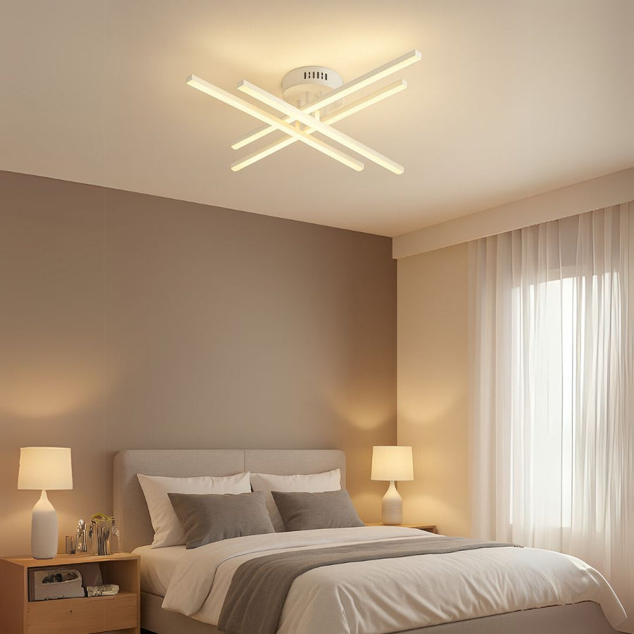 LED -csillár Gio távirányítóval, 43W, 4 elem, hideg/semleges fény/semleges, fehér, fehér