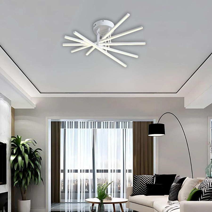 LED -csillár Gio távirányítóval, 90W, 5 elem, hideg fény/burkolat/semleges, instabil, fehér