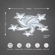 LED -csillár Hypomoa távirányítóval, 69W, 5 csillag, hideg/forró/semleges fény, instabil, fehér