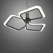 Lustra LED suspendata cu telecomanda RIMINI 51W, 3 Patrate, lumina Rece/Calda/Neutra, Dimabila, Negru