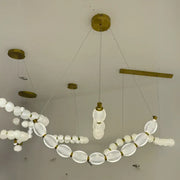 Lustra LED suspendata cu telecomanda FAUSTO, 78W, lumina Rece/Calda/Neutra, Dimabila,Inaltime Reglabila, Auriu