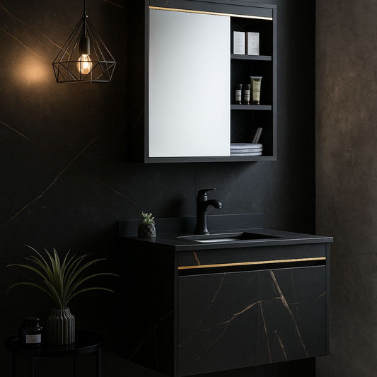 80x50 cm 2 -darab fürdőszoba bútorkészlet 2 fekete