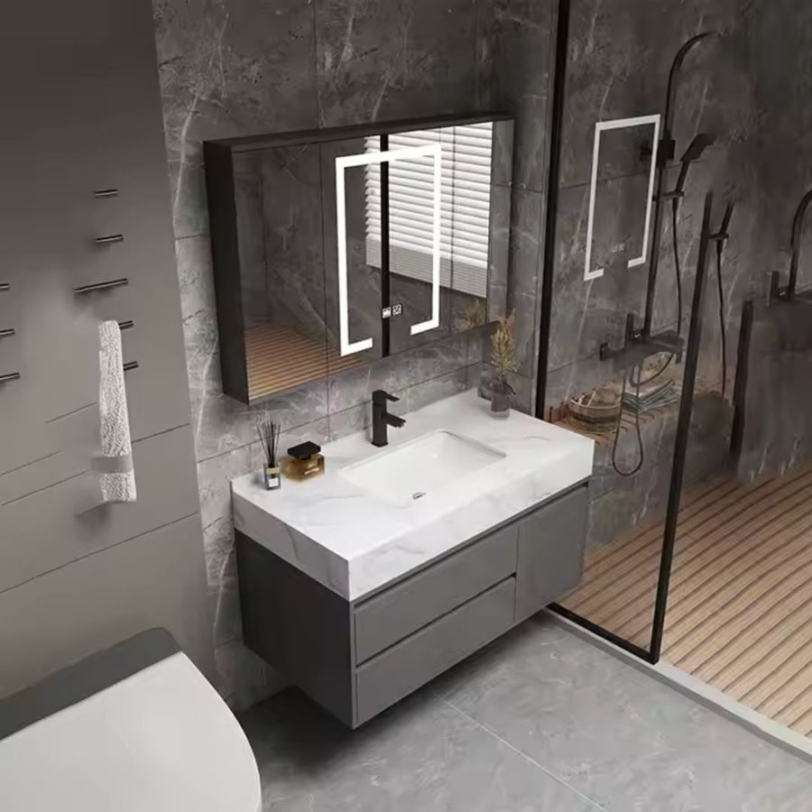 Santorini fürdőszoba bútorkészlet, 80x50 cm, 2 darab, szürke és fehér