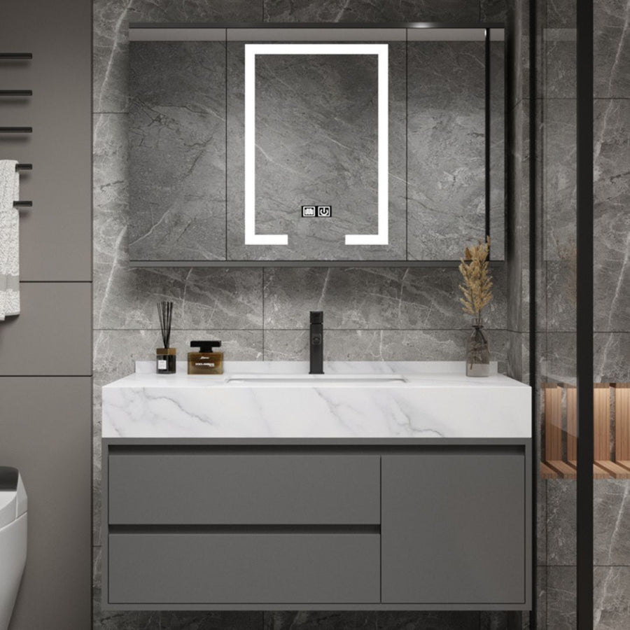 Santorini fürdőszoba bútorkészlet, 80x50 cm, 2 darab, szürke és fehér